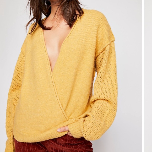 Free People Sweaters - Free People That’s A Wrap Sweater in Sunbutter